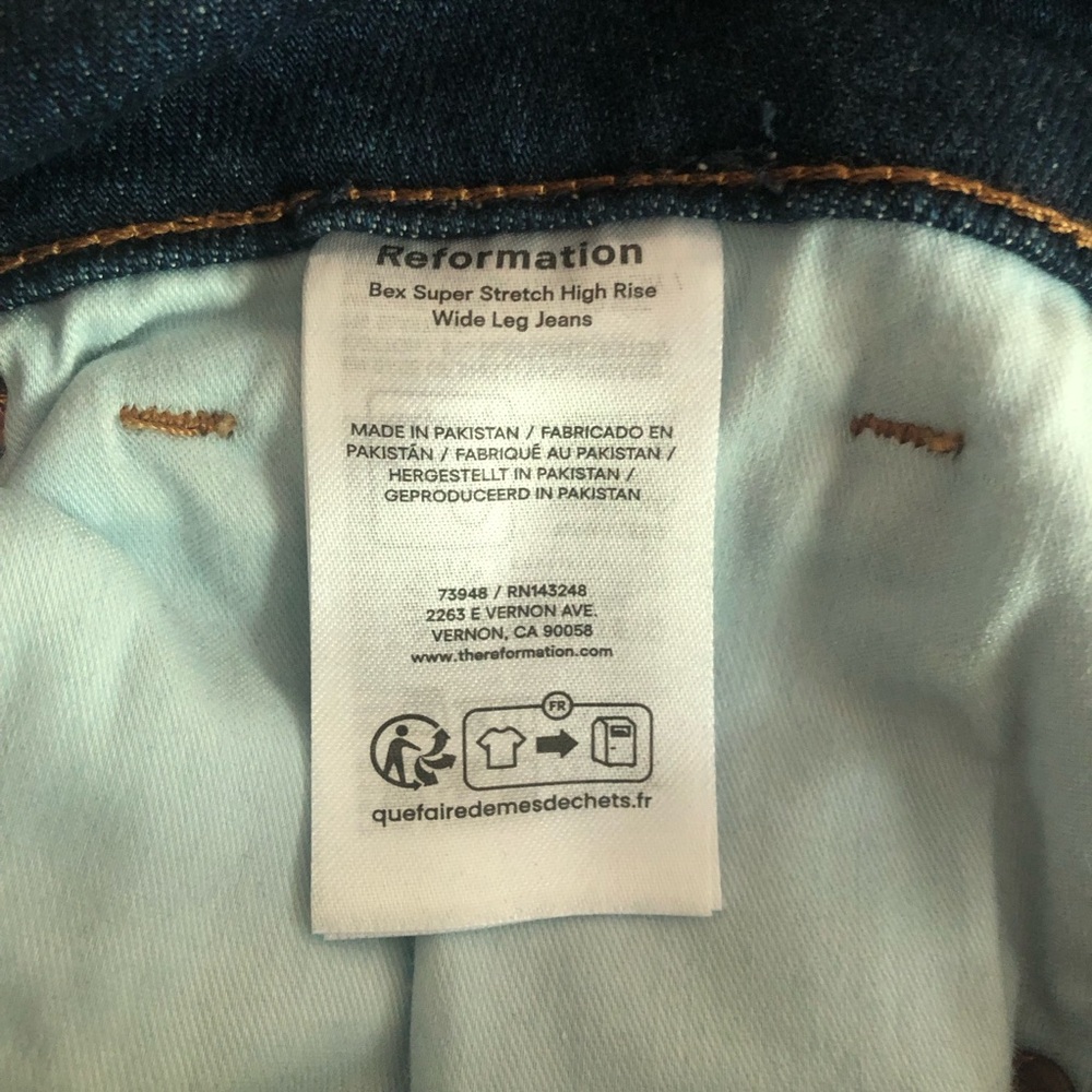 New: Reformation Bex Super Stretch High Rise Wide Leg Jeans. Size 28 - Picture 11 of 15
